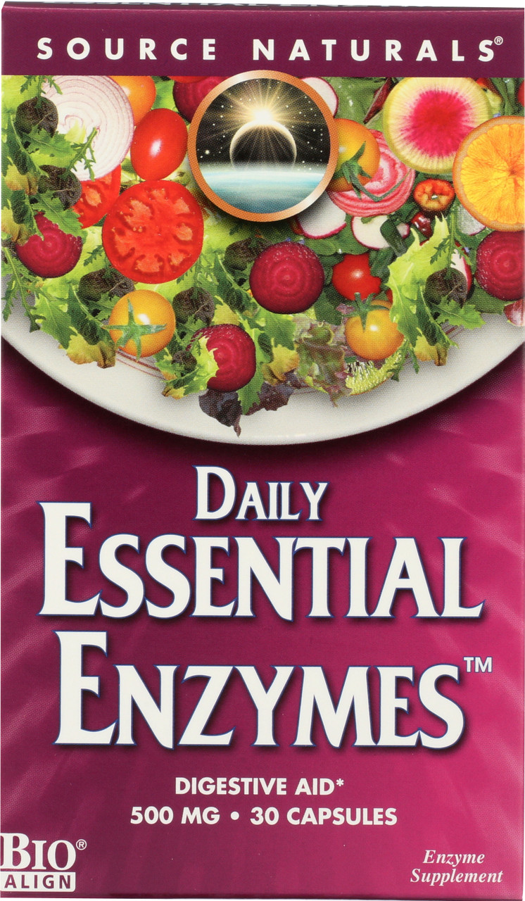 Dietary Supplement Essential Enzymes 30 Count 500 Milligram