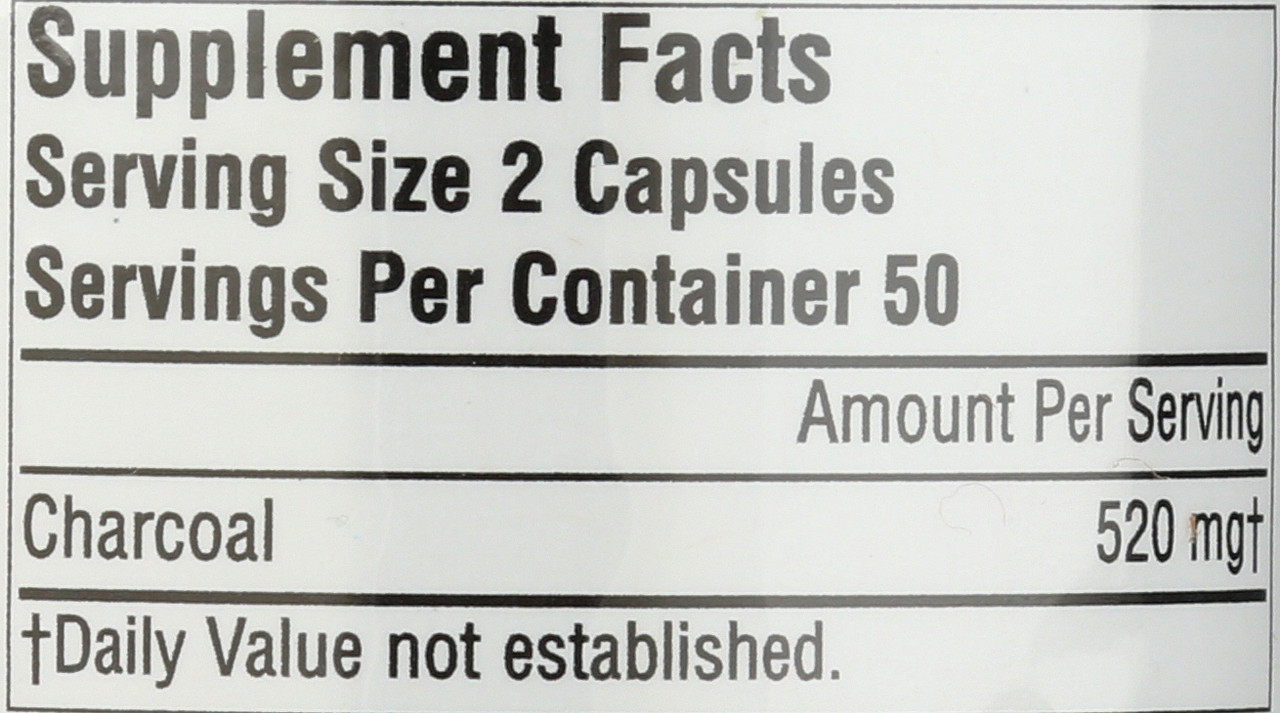 Charcoal 260Mg Caps 100C Charcoal 260 Mg 100 Count