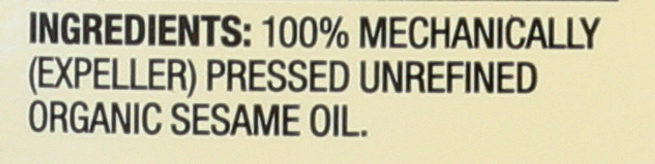 Sesame Oil Organic 16 Fl Oz  473 Milliliter
