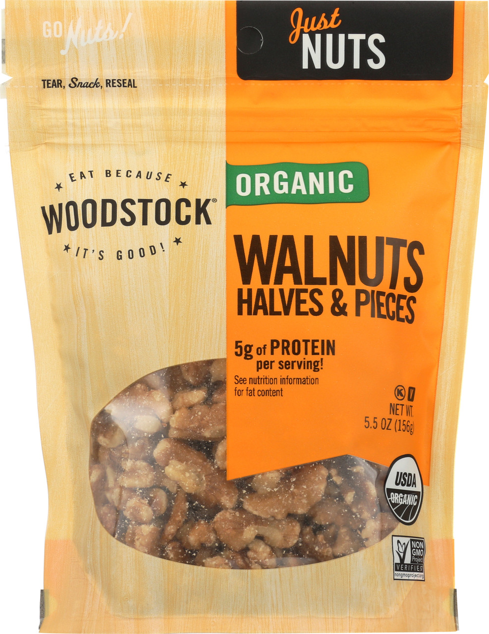 Organic Walnuts Halves/Pieces 5.5 Ounce 156 Gram
