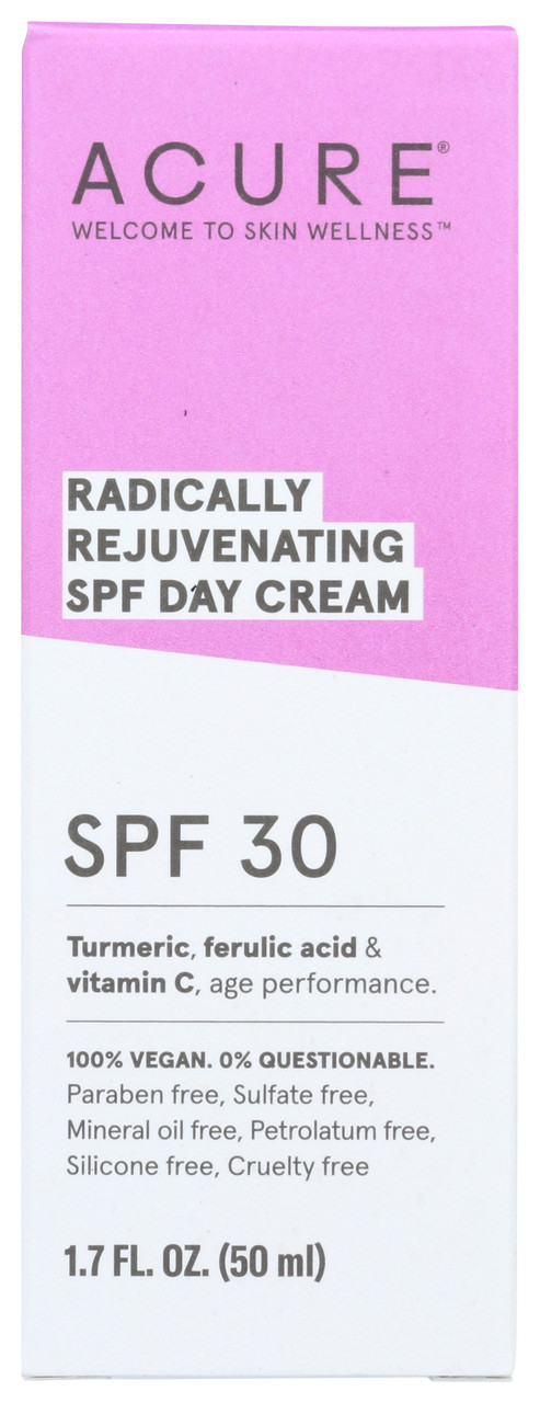 Radically Rejuvenating SPF 30 Day Cream With Turmeric, Ferulic Acid & Vitamin C, For Age Performance. 1.7oz