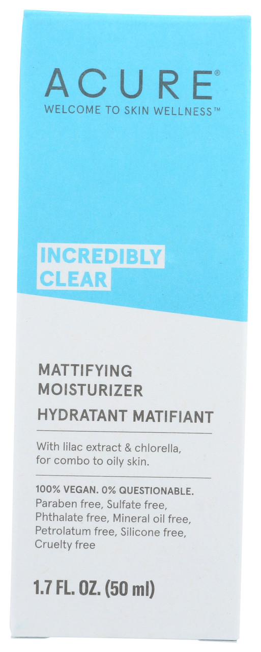 Incredibly Clear Mattifying Moisturizer Lilac Extract & Chlorella Combo To Oily Skin 1.7oz