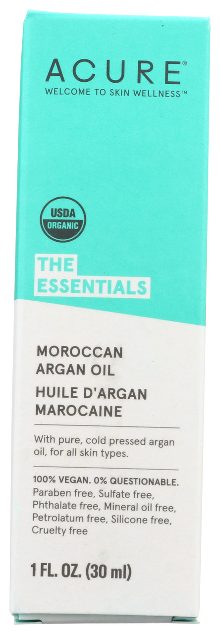 The Essentials Moroccan Argan Oil With Pure Cold Pressed Argan Oil For All Skin Types 1oz