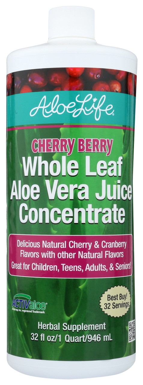 Whole Leaf Aloe Vera Juice Concentrate Cherry Berry 32oz