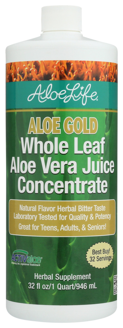 Whole Leaf Aloe Vera Juice Concentrate Aloe Gold 32oz