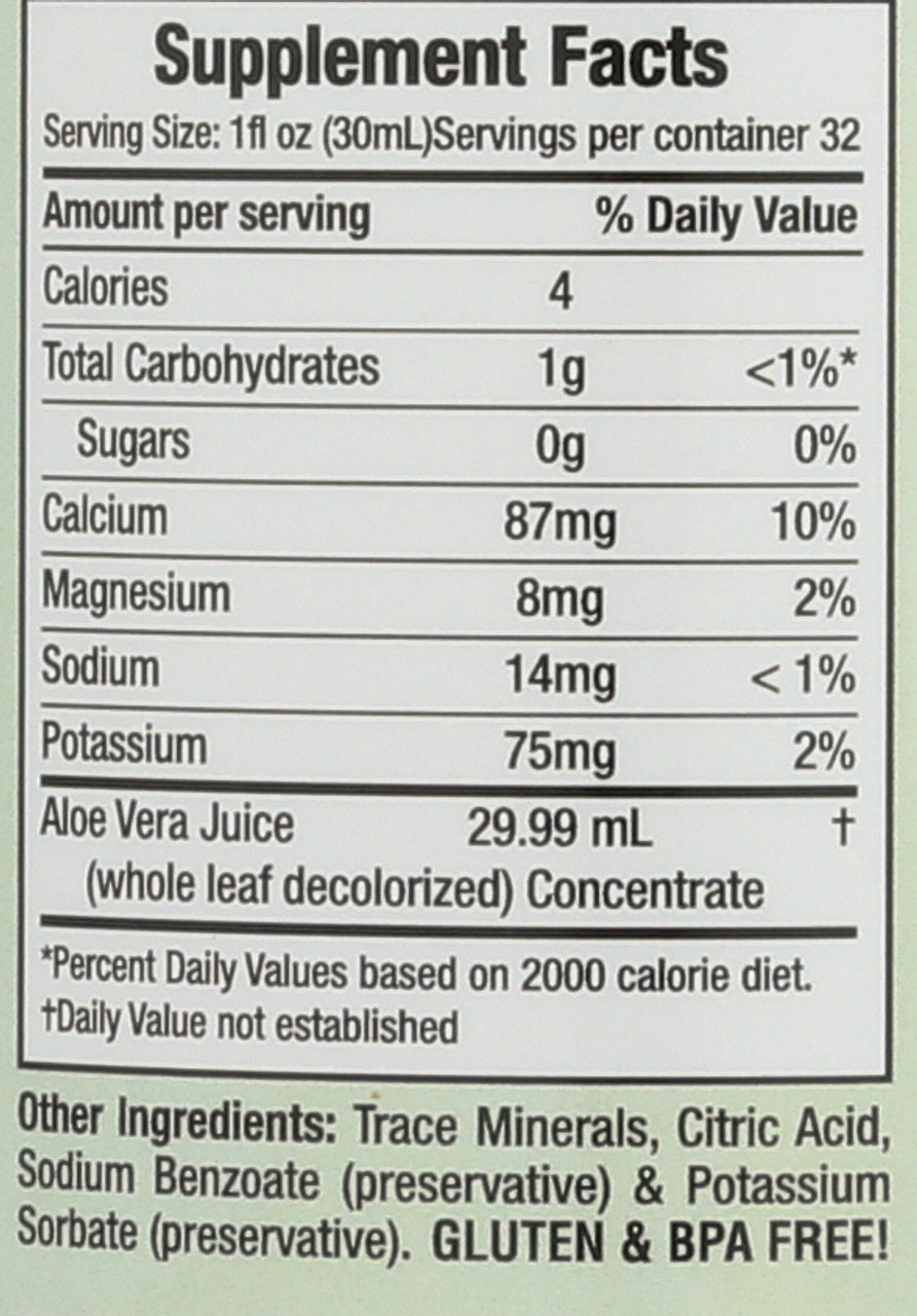 Whole Leaf Aloe Vera Juice Concentrate Aloe Gold 32oz