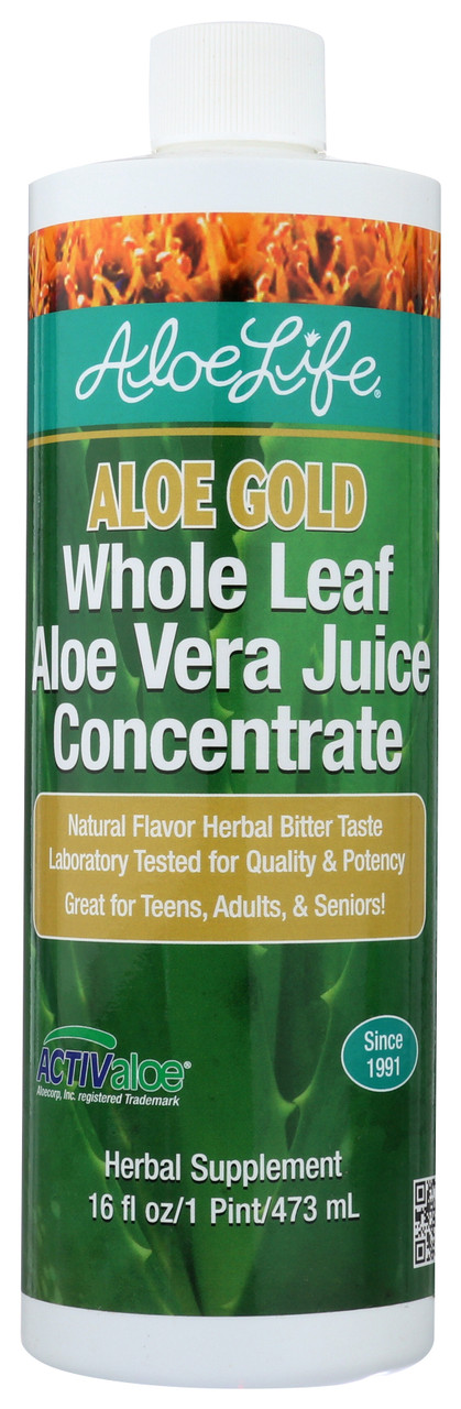 Whole Leaf Aloe Vera Juice Concentrate Aloe Gold 16oz