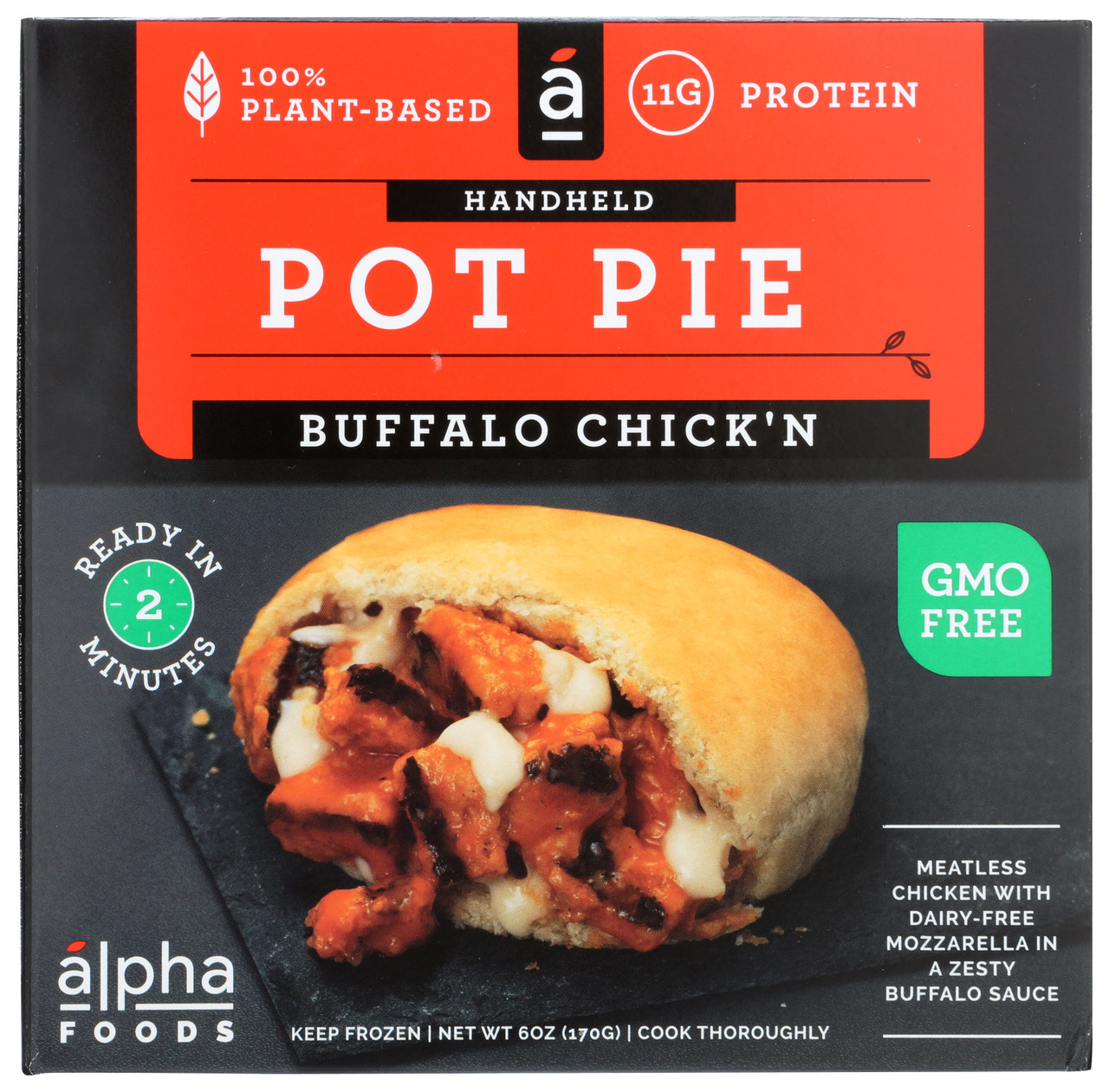 100% Plant-Based Handheld Pot Pie Buffalo Chick'n Pot Pie - 100% Plant-Based (Vegan) Vegan Product That Tastes Like Meat 6oz