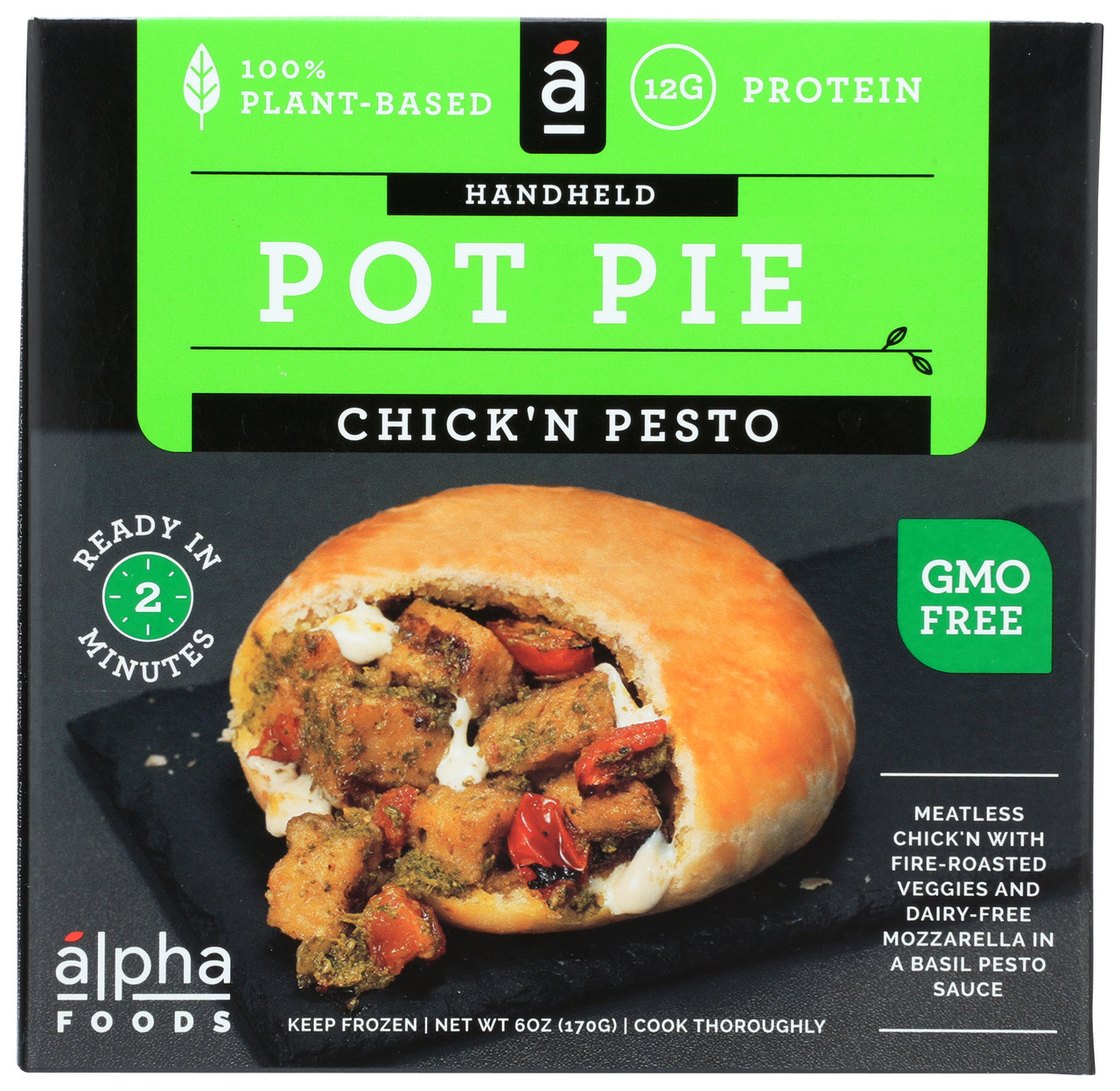 100% Plant-Based Handheld Pot Pie Chick'n Pesto Pot Pie -- 100% Plant-Based (Vegan) Vegan Product That Tastes Like Meat 6oz