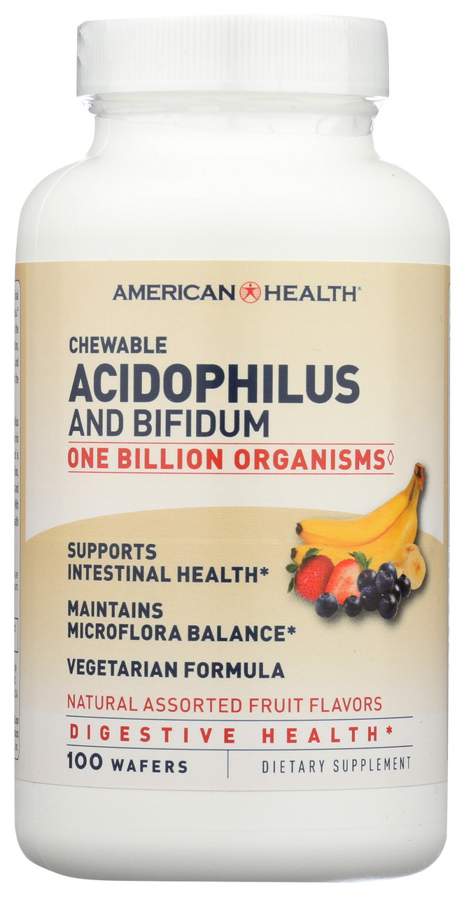 Chewable Acidophilus And Bifidum Natural Assorted Fruit Flavor Dietary 100 Count