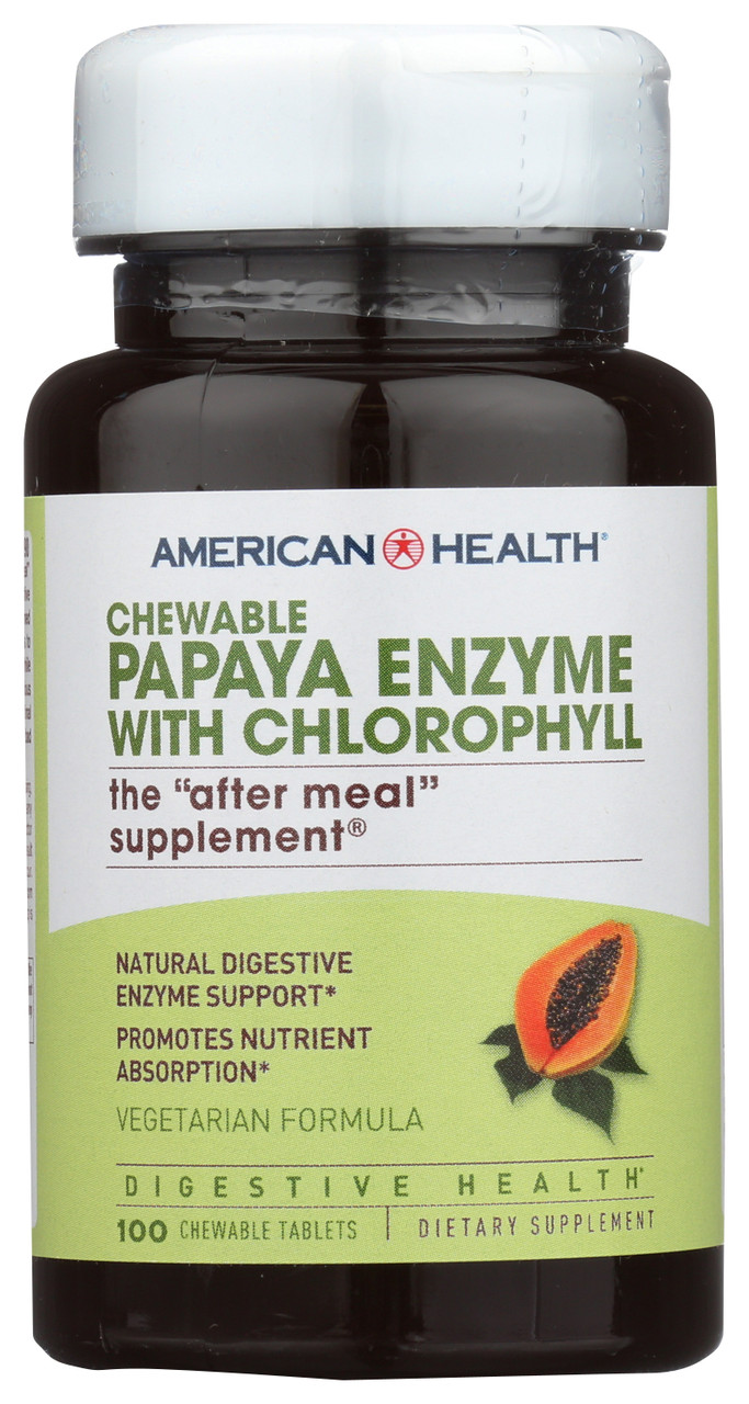 Papaya Enzyme W/Chlorophyll With Chlorophyll Dietary 100 Count