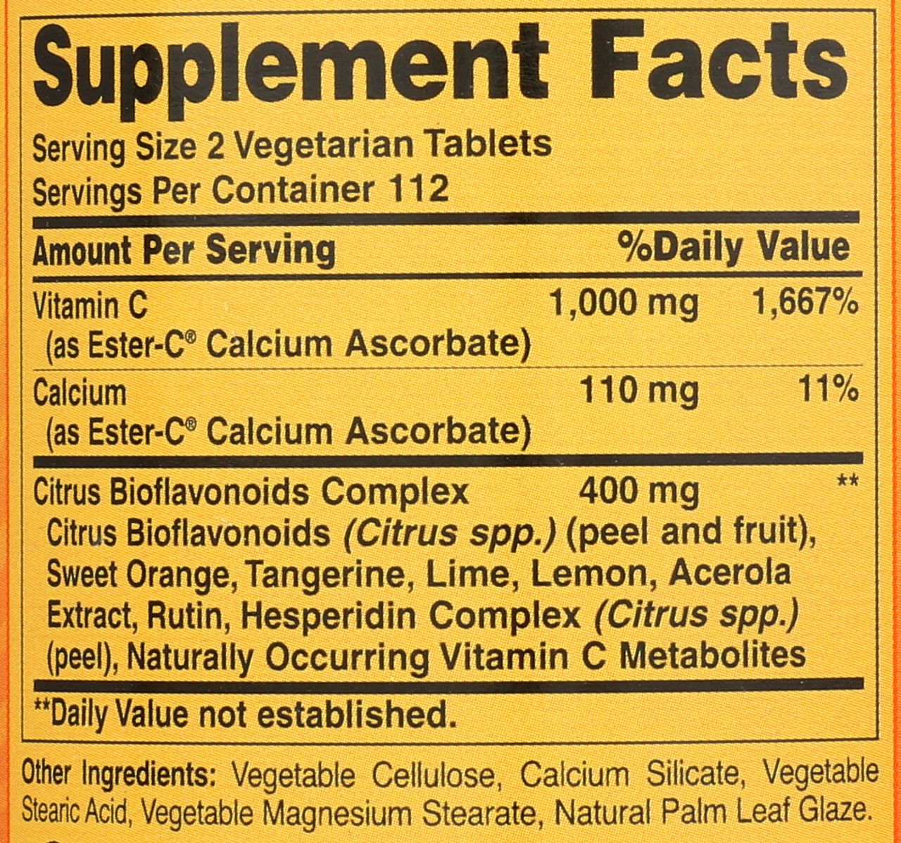 Ester-C 500 mg With Citrus Bioflavonoids Dietary 225 Count
