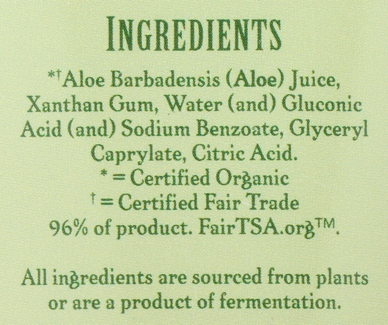 Aloe Vera Gel Unscented Organic 118mL