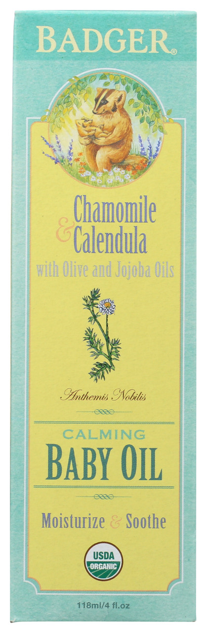 Baby Oil  Chamomile & Calendula With Olive And Jojoba Oils Organic 118mL