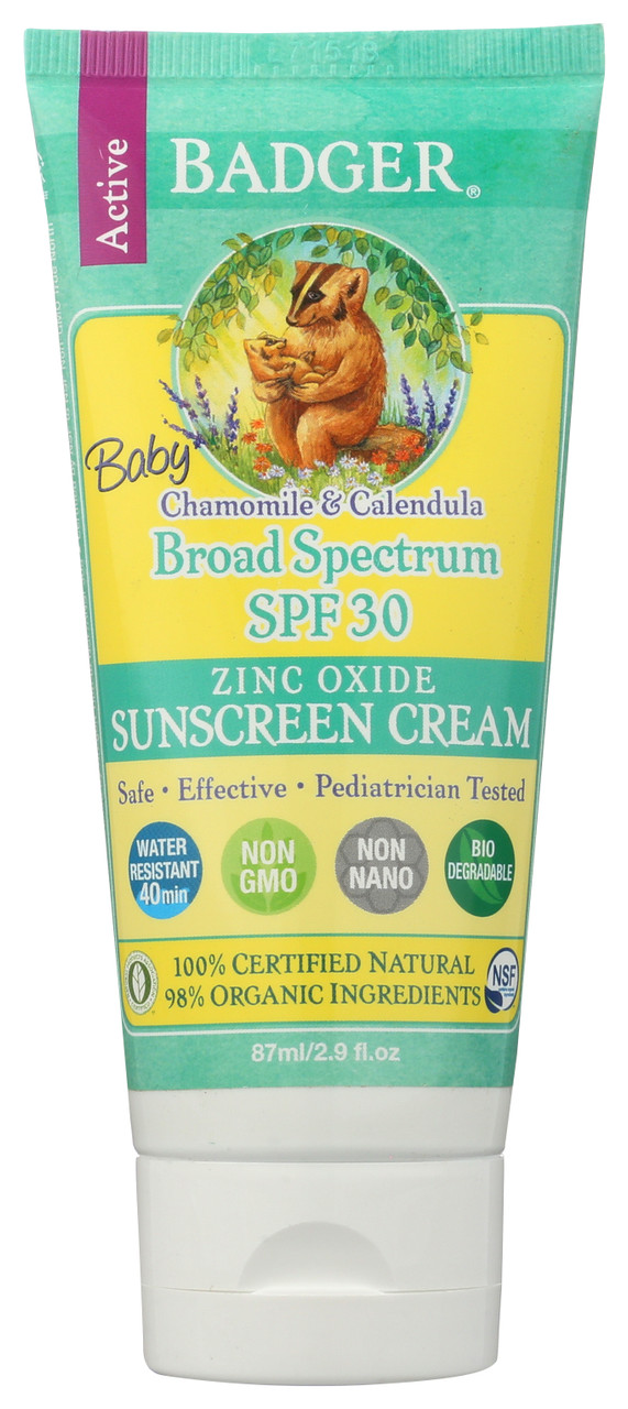 Spf 30 Baby Sunscreen Cream Chamomile & Calendula Non-Gmo 87mL
