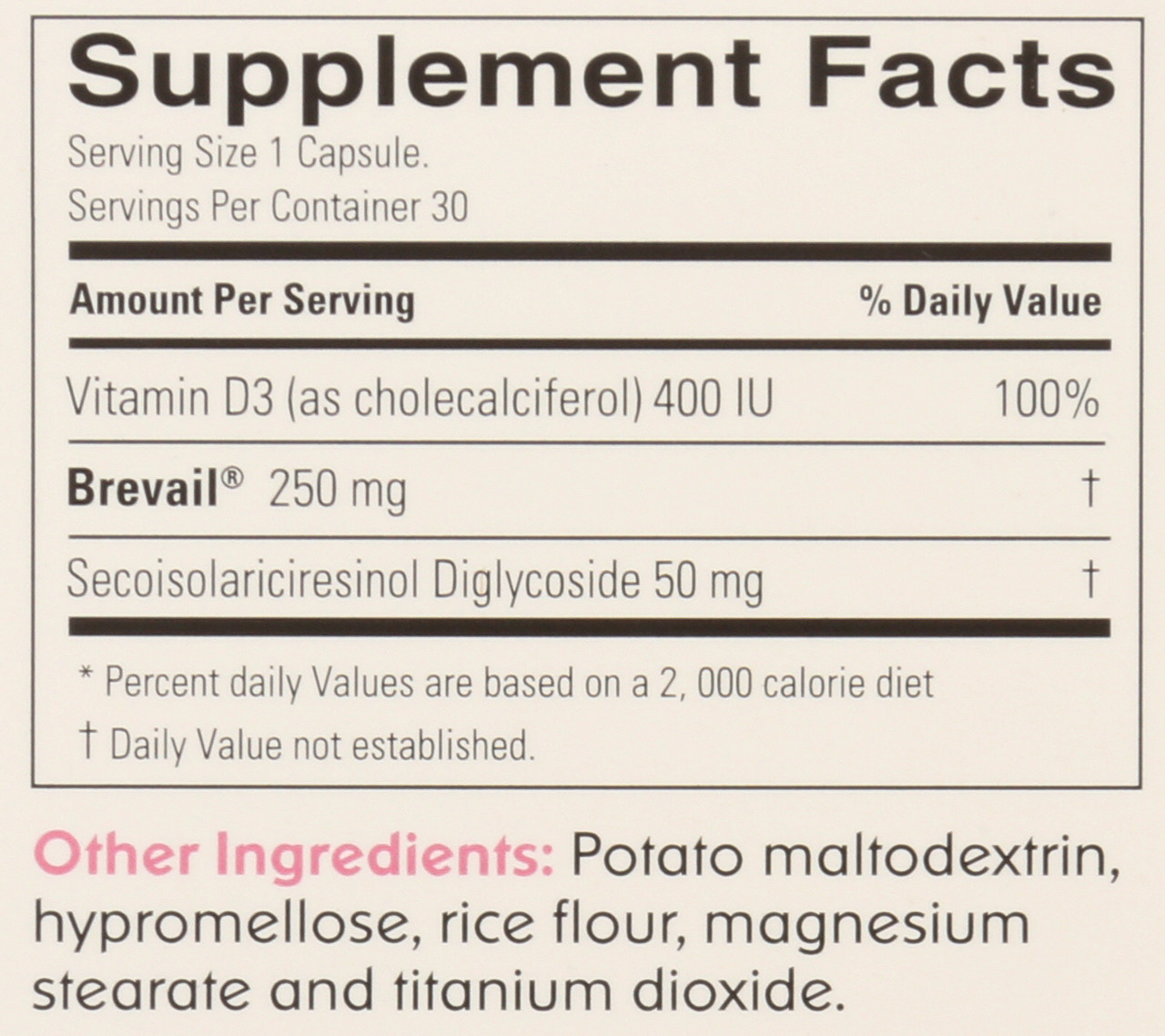 Brevail Capsules Lignan 30 Count