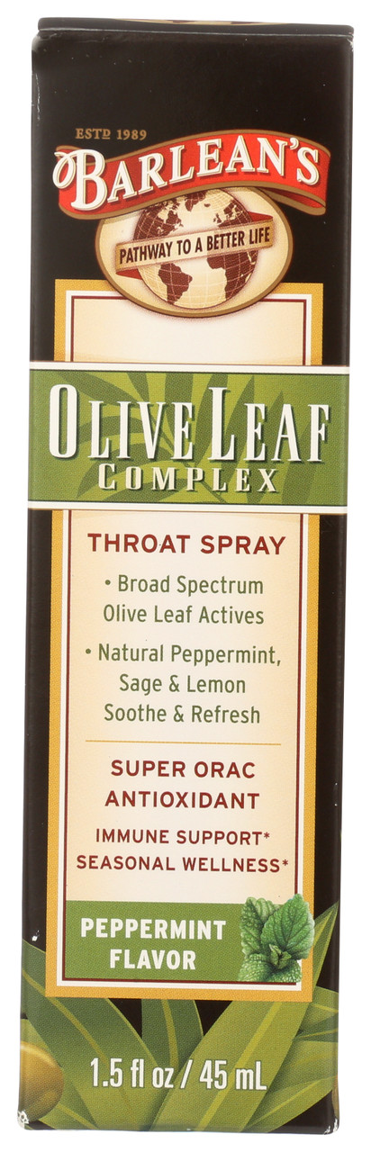 Olive Leaf Complex Throat Spray Peppermint Flavor 1.5oz