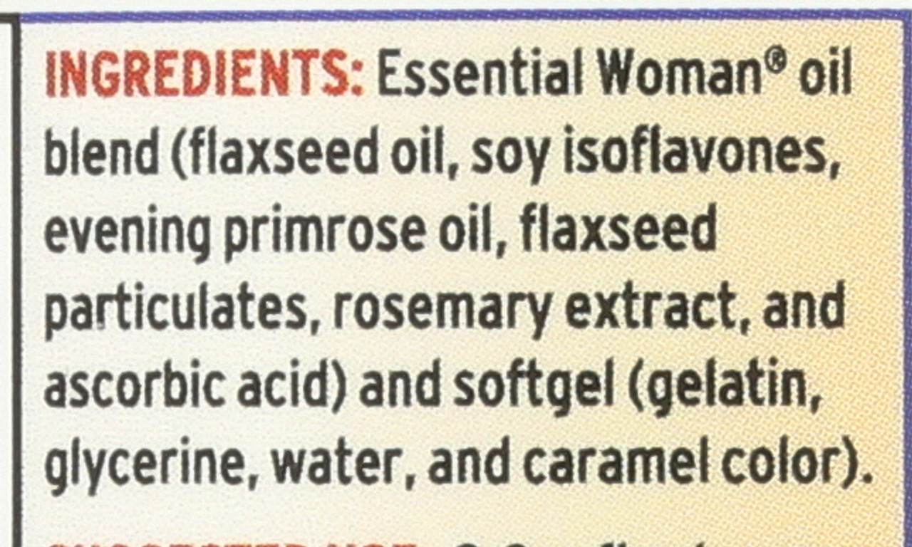 Essential Woman Soft Gels Lignan Flax And Evening Primrose Oil Blend 120 Count