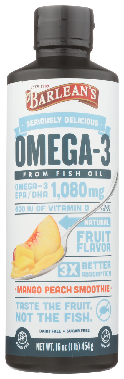 Omega-3 Fish Swirl Mango Peach Flavor 16oz