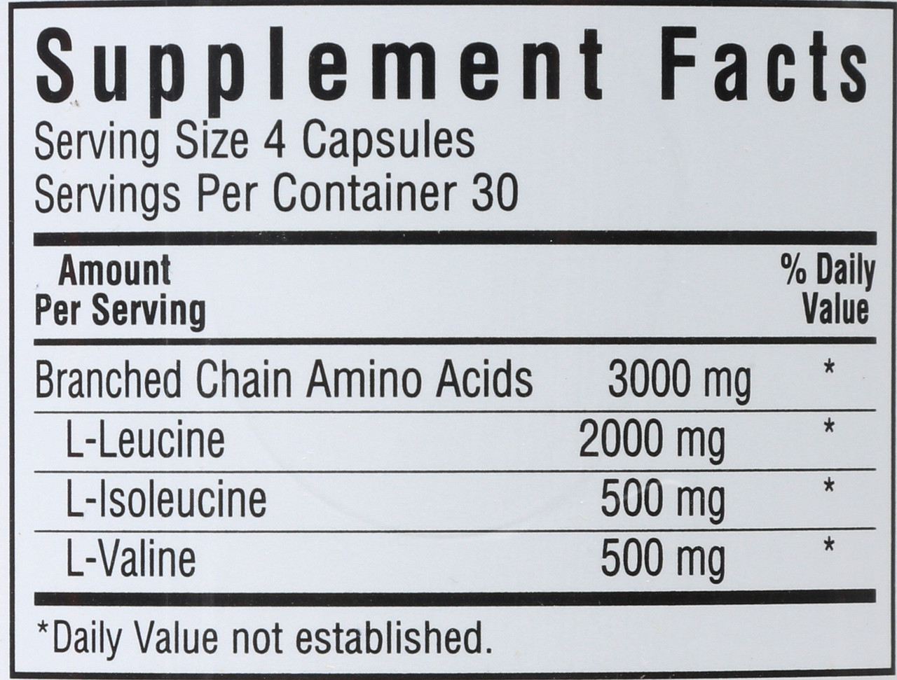 Bcaas 4:1:1 Ratio Of L-Leucine, L-Isoleucine & L-Valine Ajipure Amino Acid 120 Count