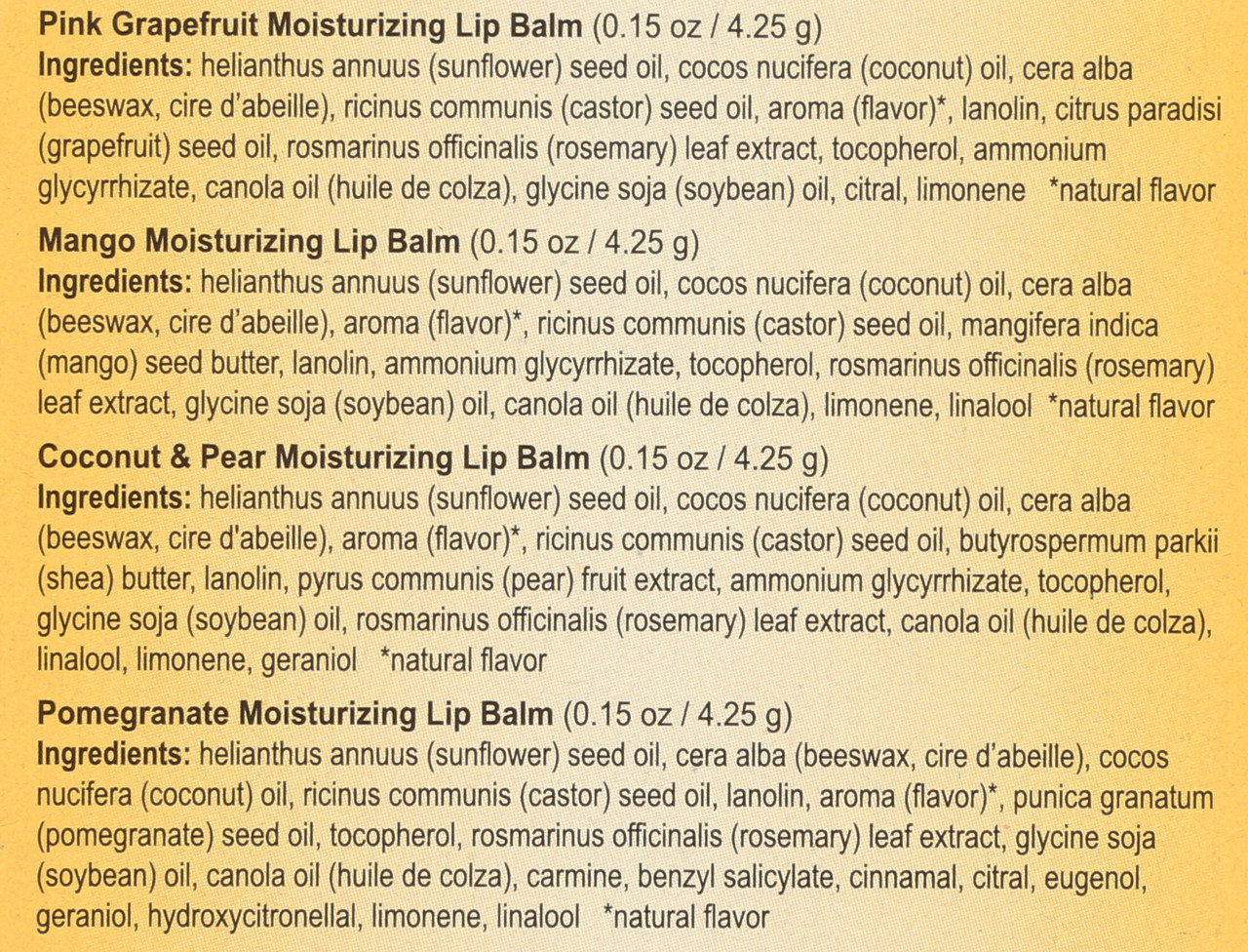 Lip Balms Superfruit Moisturizing 4 Count