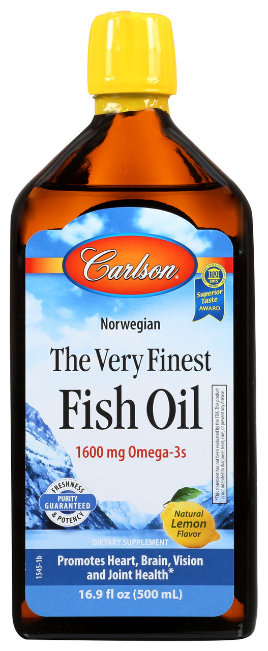 Fish Oil Natural Lemon Flavor Norwegian The Very Finest Fish Oil 16.9oz