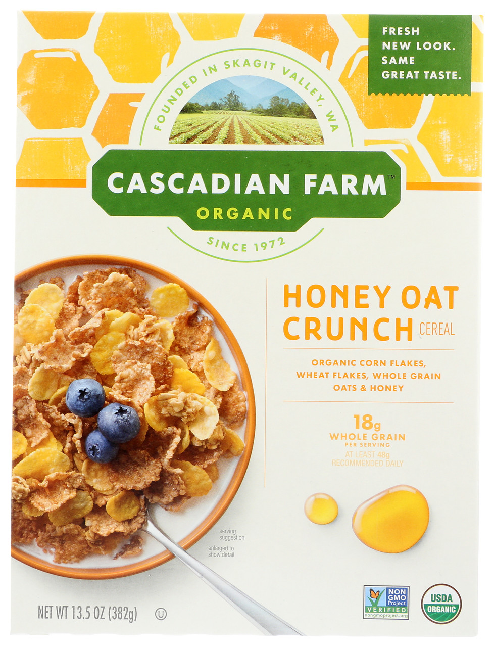 Honey Oat Crunch Organic Corn Flakes, Wheat Flakes, Whole Grain Oats And Honey 13.5oz