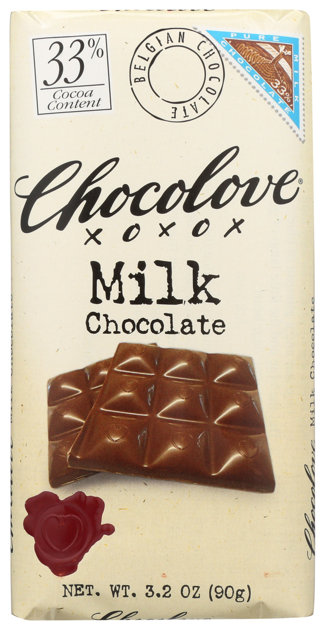 Chocolate Bar Milk Chocolate 33% Cocoa Content 3.2oz