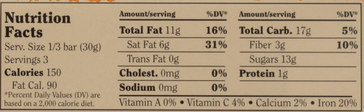 Chocolate Bar Orange Peel In Dark Chocolate 55% Cocoa Content 3.2oz