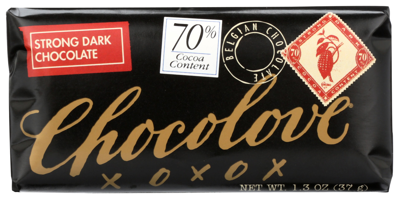 Chocolate Bar Strong Dark Chocolate 70% Cocoa Content 1.3oz