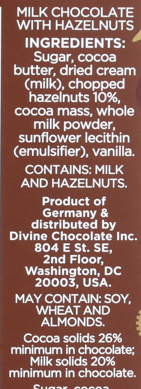 Chocolate Bar Milk Chocolate With Hazelnut 3.5oz