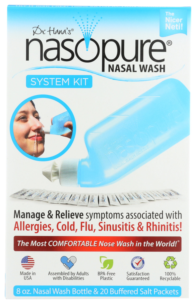 Nasal Wash System System Kit 8 oz Bottle, 20 Salt Packets