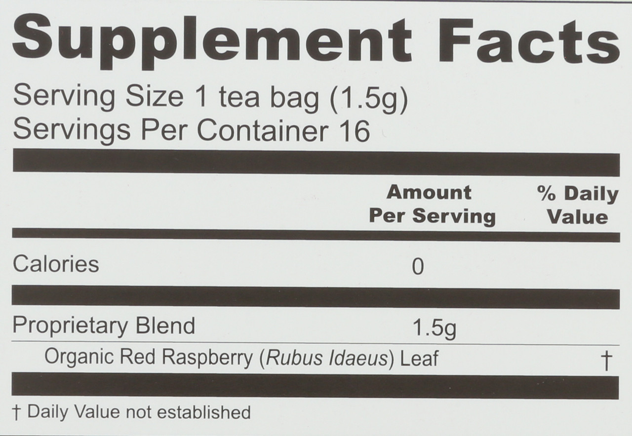 Herbal Tea Organic Raspberry Leaf Tea Herbal Labor Tonic & Menstrual Support Tea 16 Count