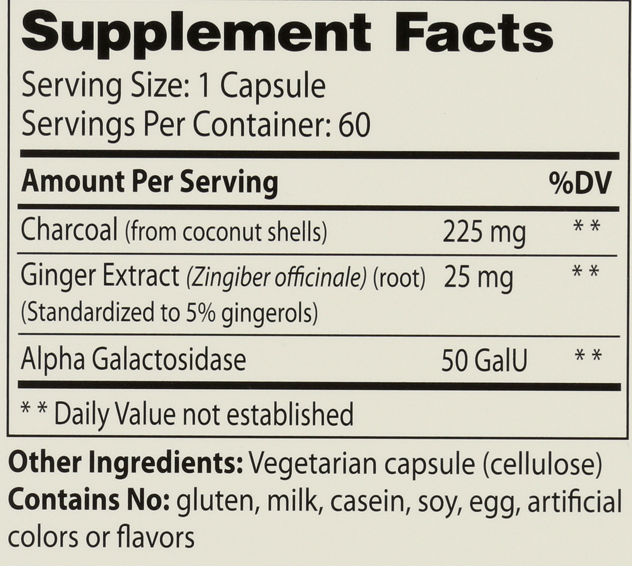 Purify Activated Coconut Charcoal 60 Count