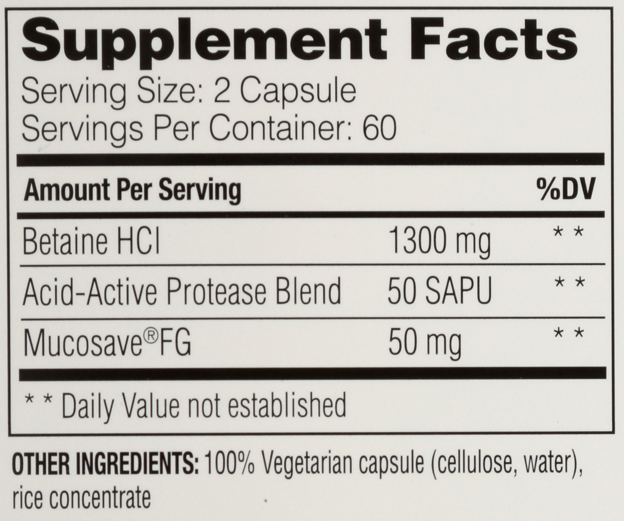 Betaine Hcl 120 120 Count