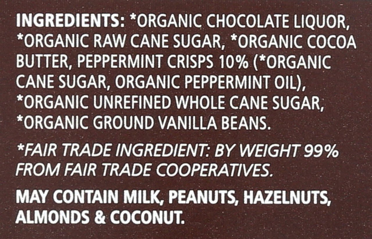 Small Farmer Chocolate Bar Mint Chocolate Organic 2.8oz