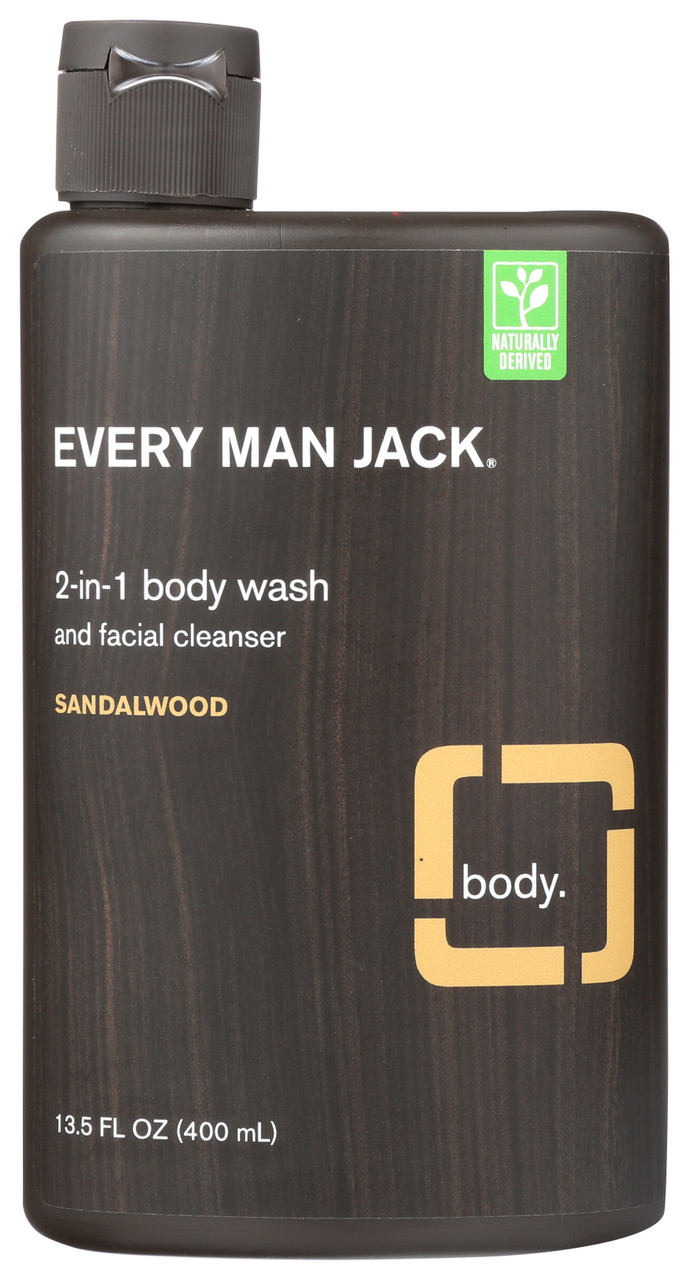 Body Wash + Facial Cleanser Sandalwood 2-In-1 13.5oz