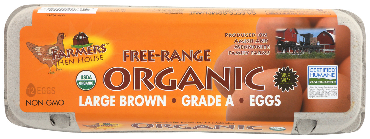 Eggs Large Grade A Brown Organic 12 Count