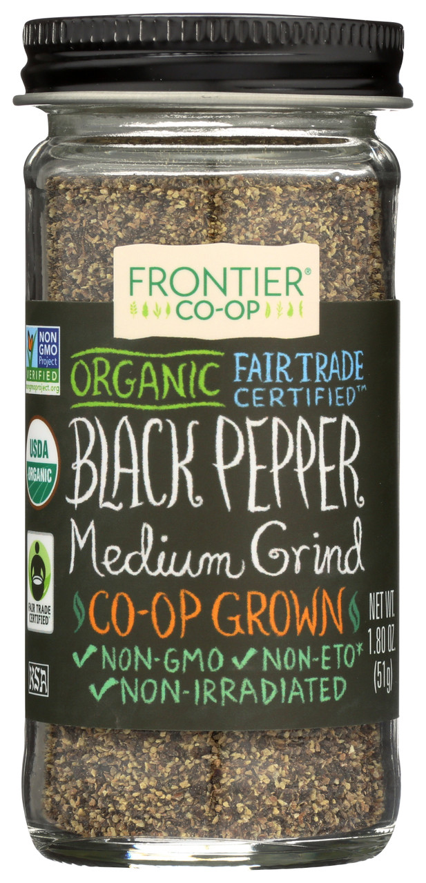 Pepper, Black Medium Grind Certified Organic, Fair Trade Certified  1.8oz