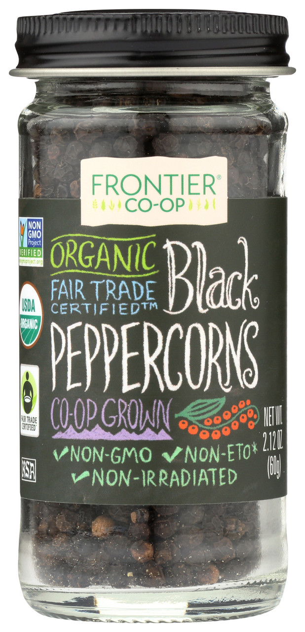 Peppercorns, Black Whole Certified Organic, Fair Trade Certified  2.12oz