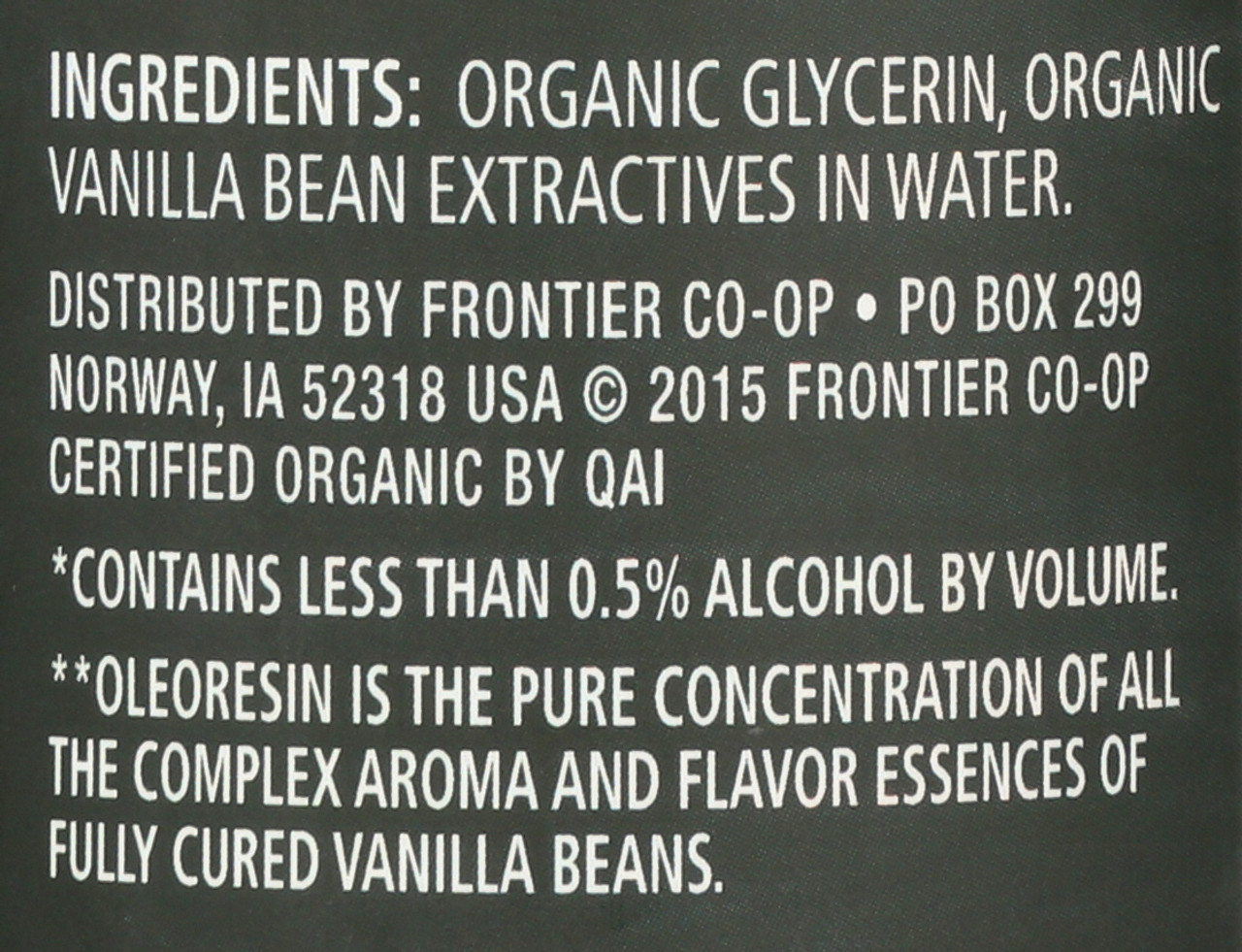 Vanilla Flavoring Certified Organic 4oz