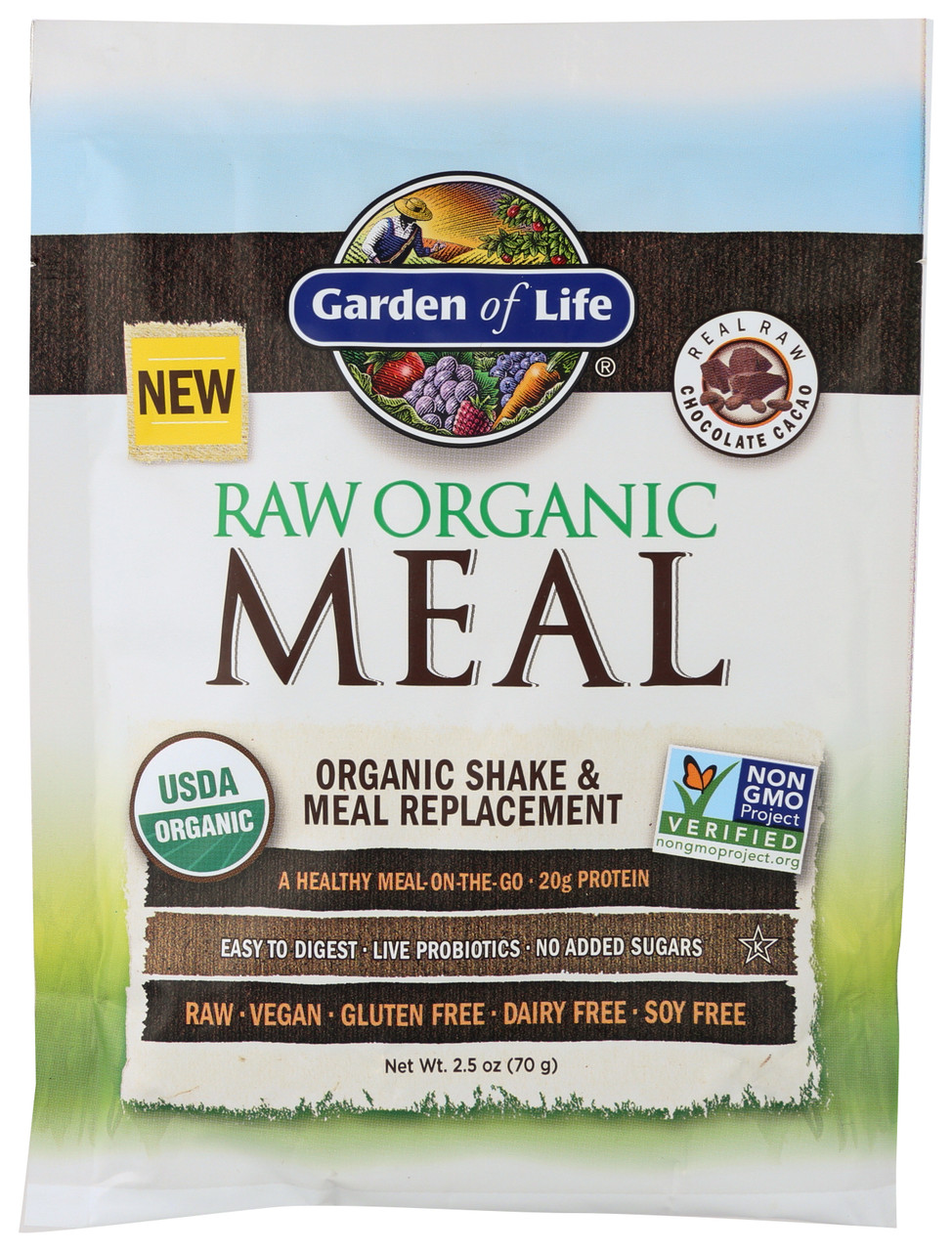 Protein Raw Organic Meal Choc. Pkt 2.5oz