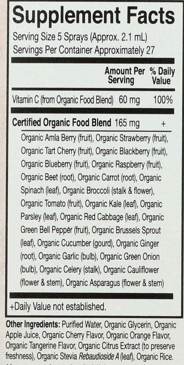 Vitamins Mykind Organics Organic Amla Vitamin C (Cherry-Tangerine Spray) 58mL