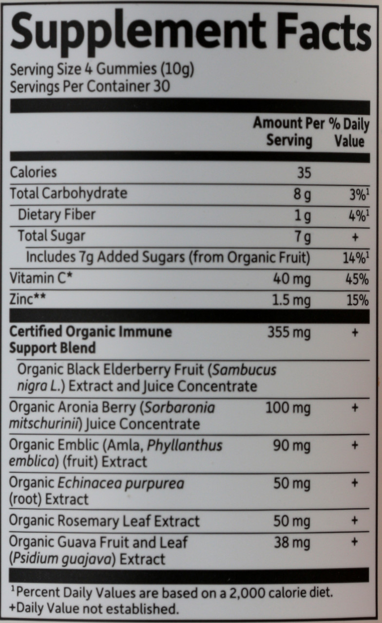Mykind Organics Elderberry Immune Support Gummy 120 Count