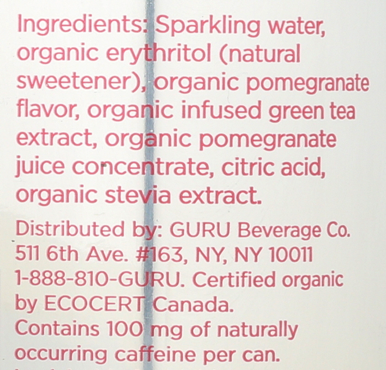 Organic Energy Water Pomegranate Organic Sparkling 12oz