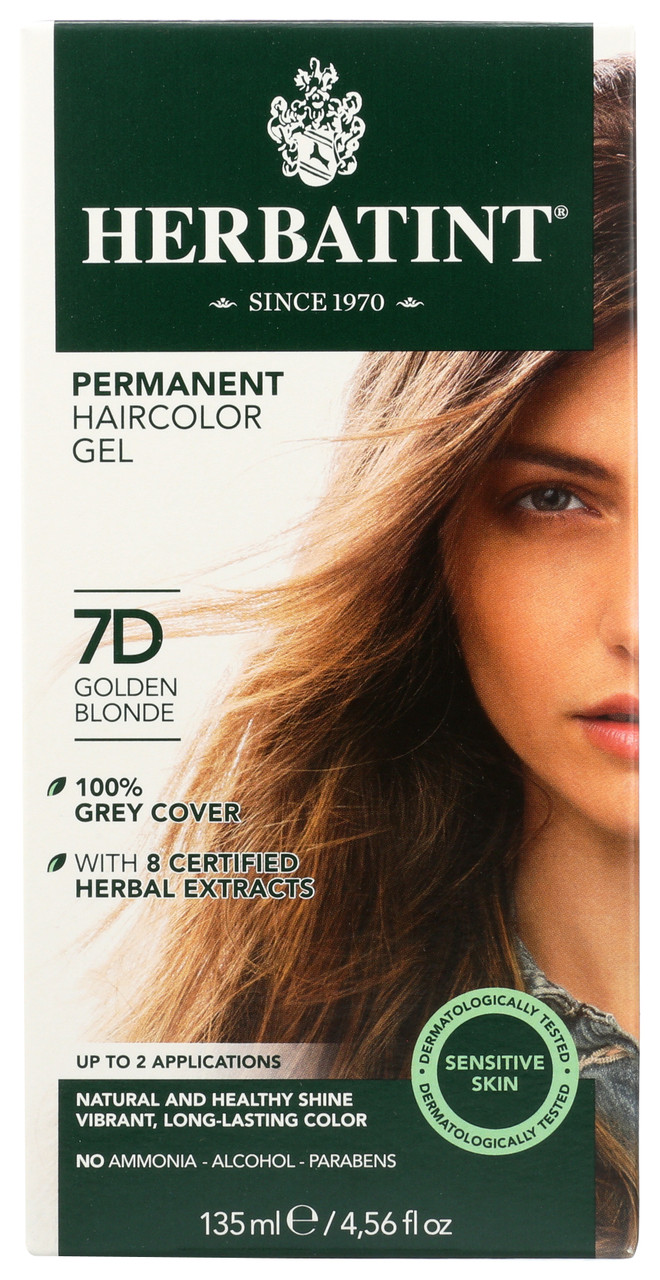 Herbatint Permanent Hair Color 7D Golden Blonde 135mL