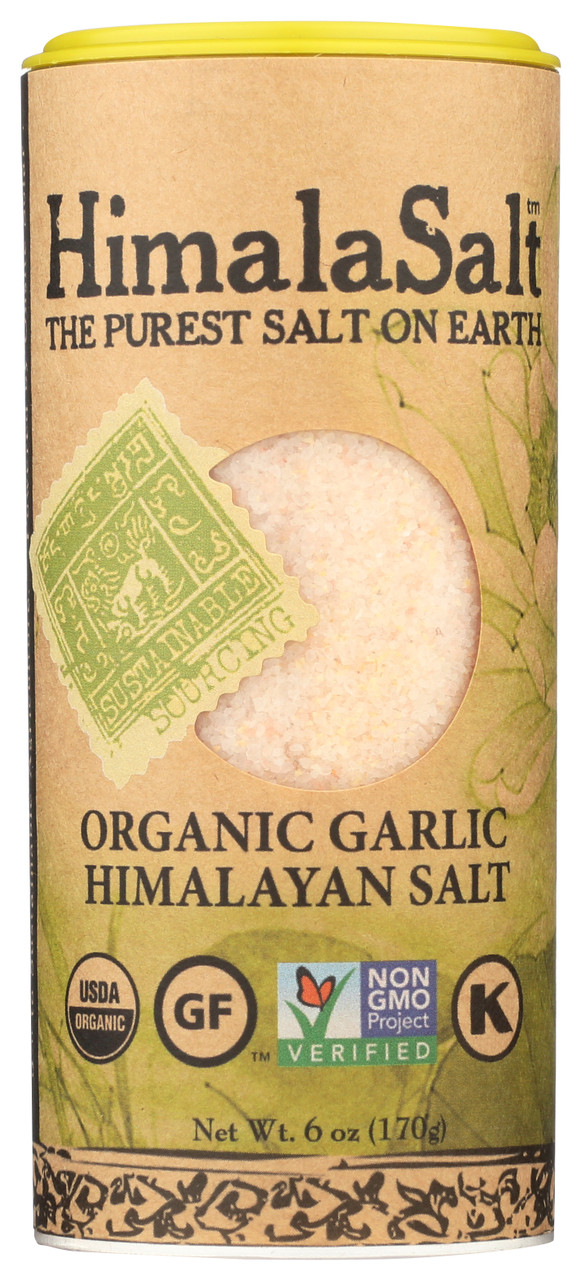 Himalayan Pink Salt Organic Garlic Salt Primordial Himalayan Sea Salt 6oz