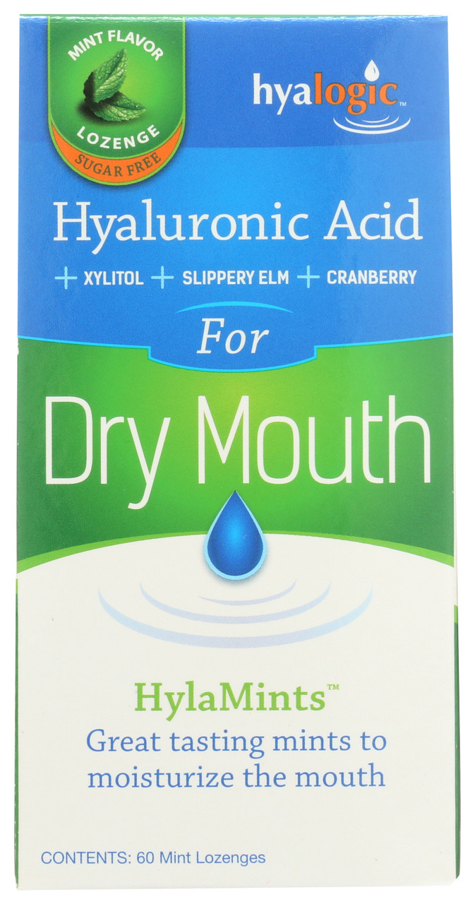 Hylamints Dry Mouth Lozenge High Molecular Weight Ha Lozenge To Hydrate The Mouth 60 Count