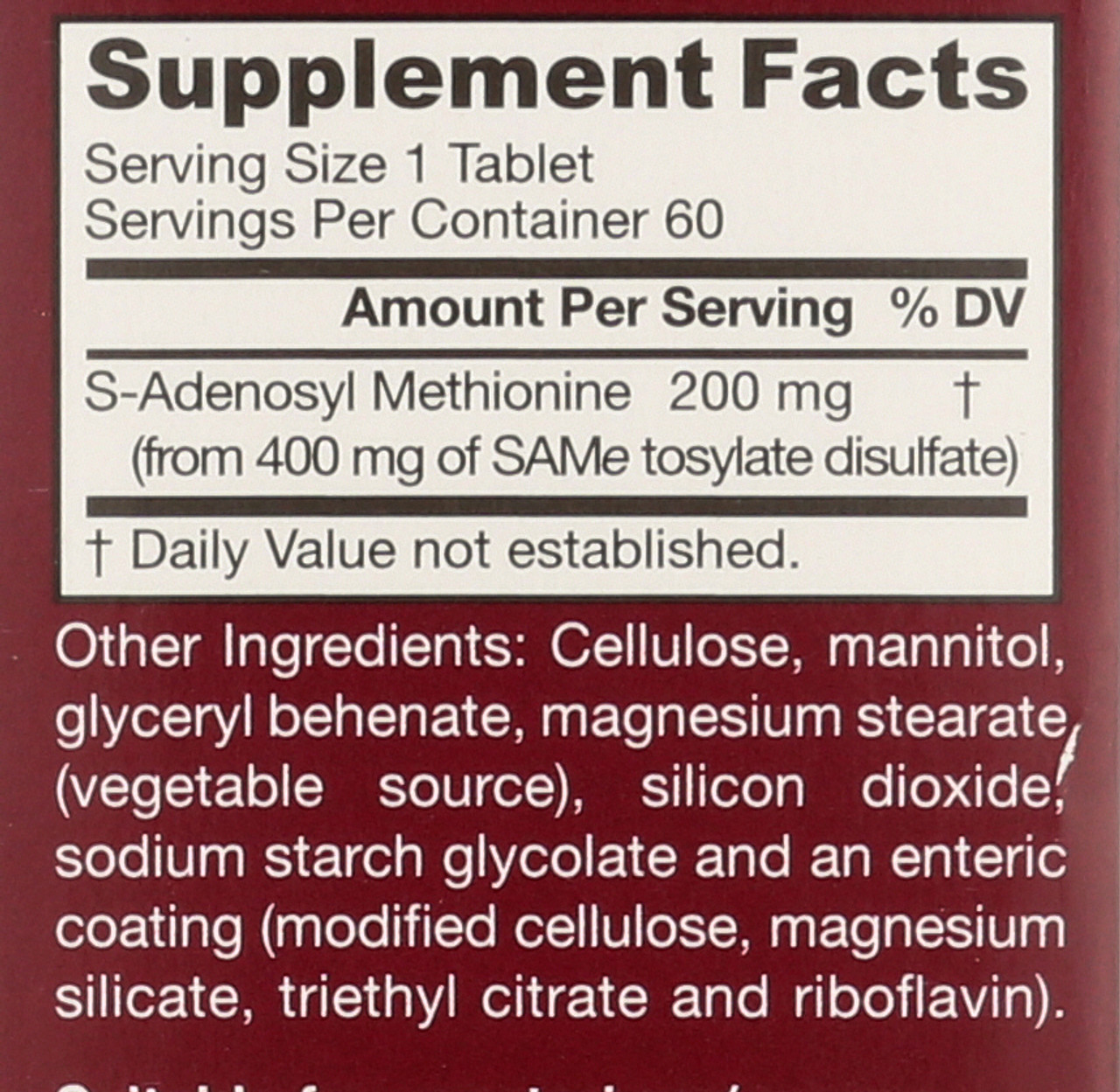 Sam-E 200 200mg 60 Count