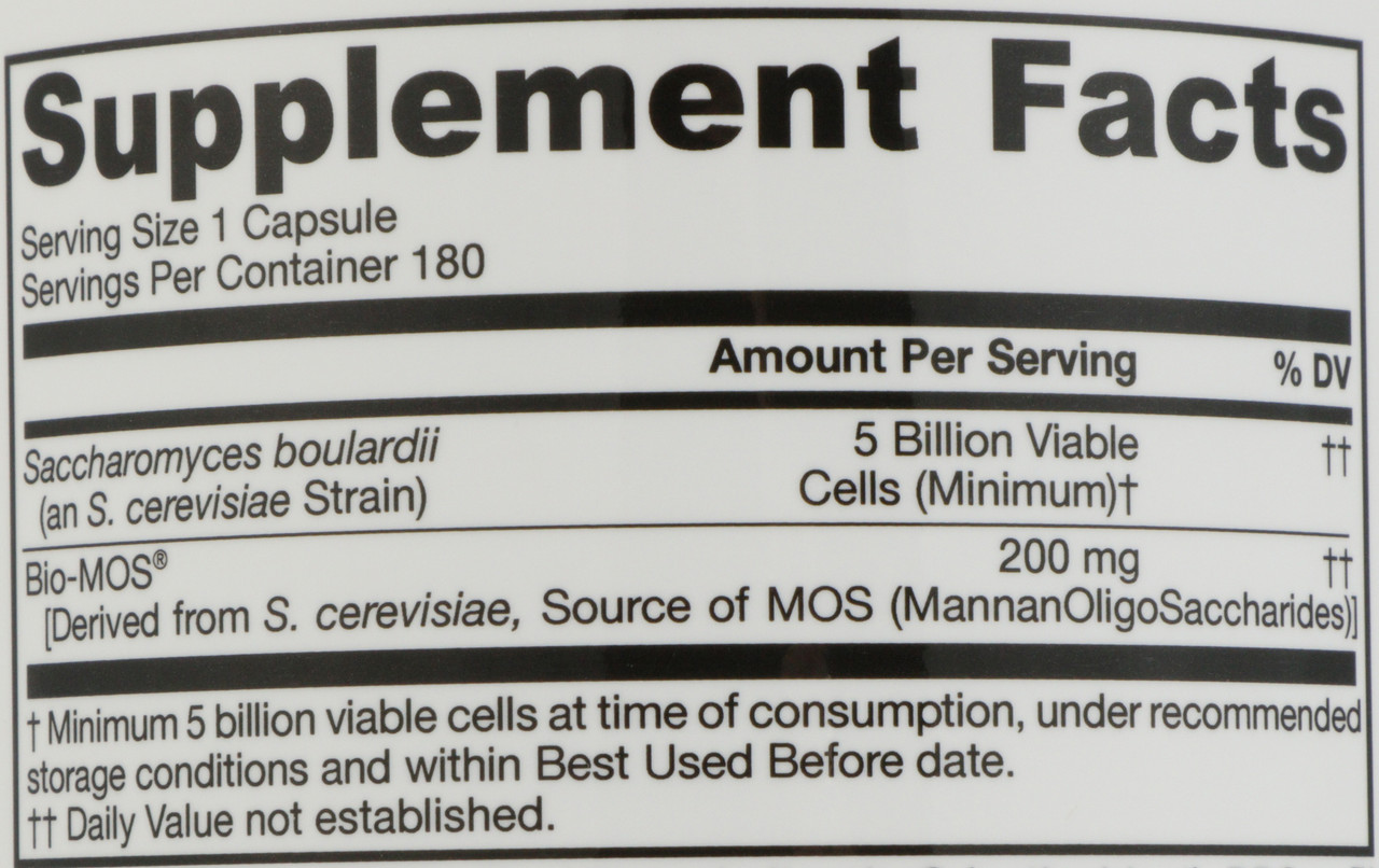 Saccharomyces Boulardii + Mos 5 Billion Organisms Per Cap 180 Count